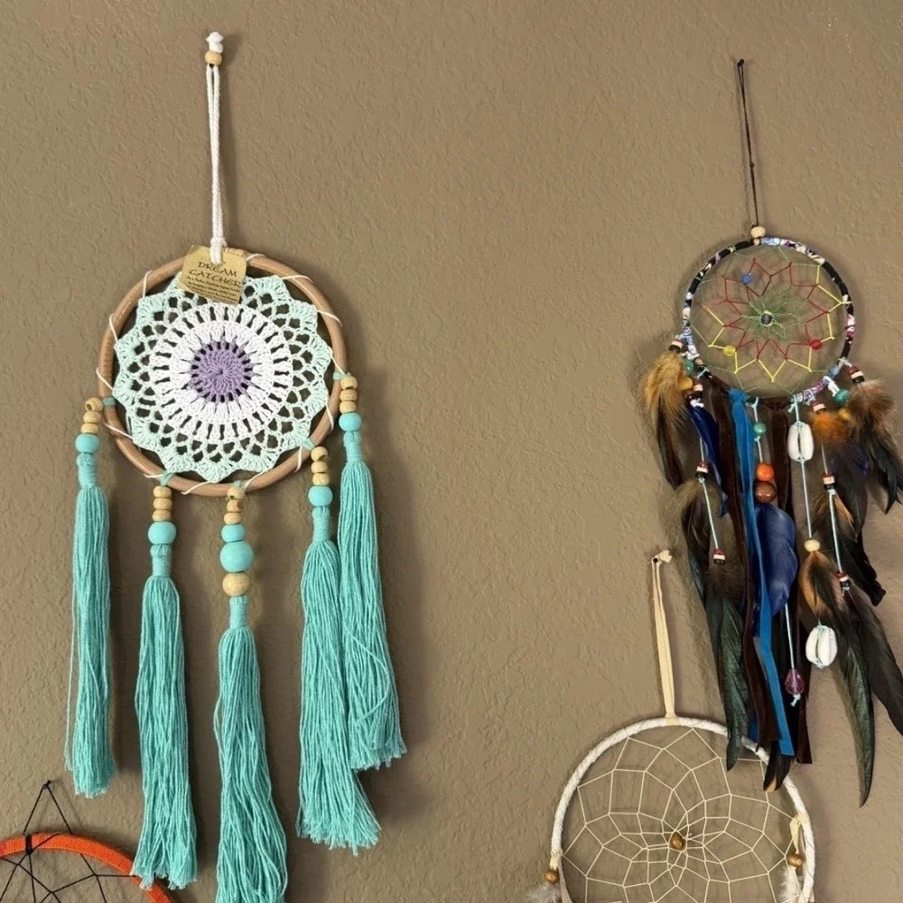 Lot of 14 Dream Catchers Boho‎ Wall Hanging Handmade Feather Macrame Mixed Sizes